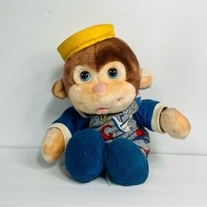 Vintage 1986 hasbro softies googlies 10 inch monkey eyes close plush